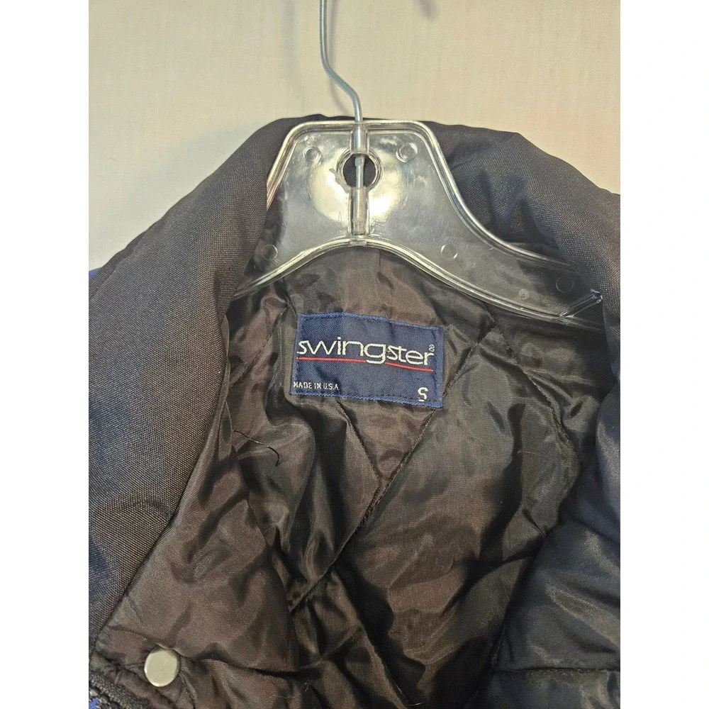 Vintage Snap-on Tools Racing Bomber Jacket Swingster Blue Black Red Mens Small